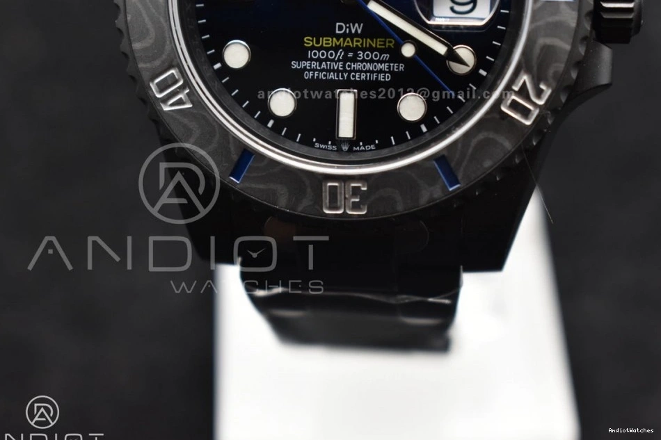 VS Black Bracelet Blue Submariner DIW DLC DLC Dial on 1157 Lightweight Best Edition 1:1 Sandblasted VSF 1219